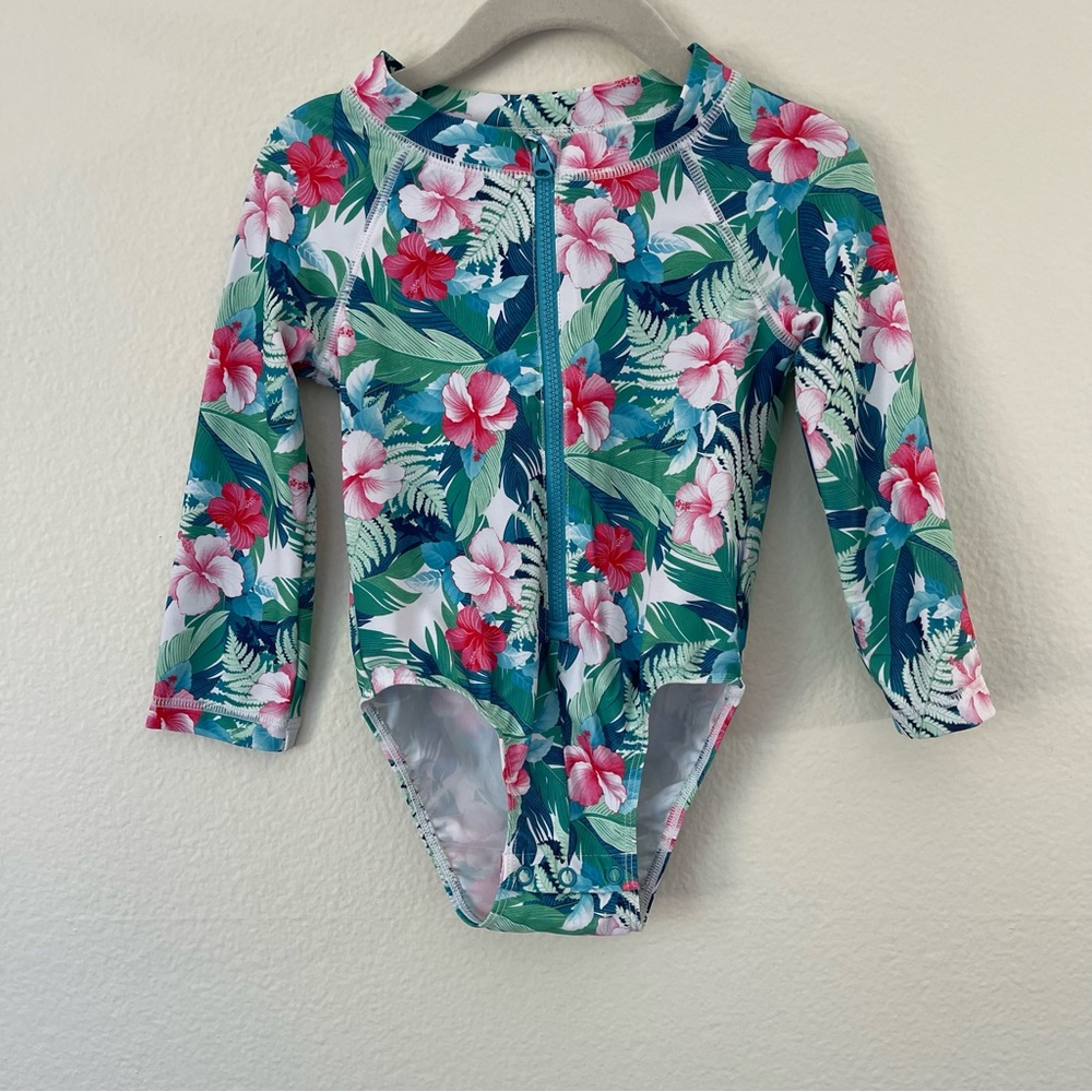COPY - Tommy Bahama Baby Girl Tropical Long sleeve UPF 50/UV Protection Swimsui…